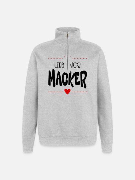 Macker Liebling - Quarter-Zip-Sweatshirt - Grau meliert
