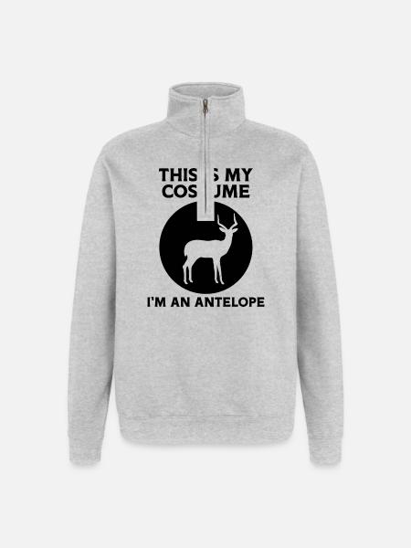 Antelope Costume Funny - Quarter-Zip Sweatshirt - heather grey