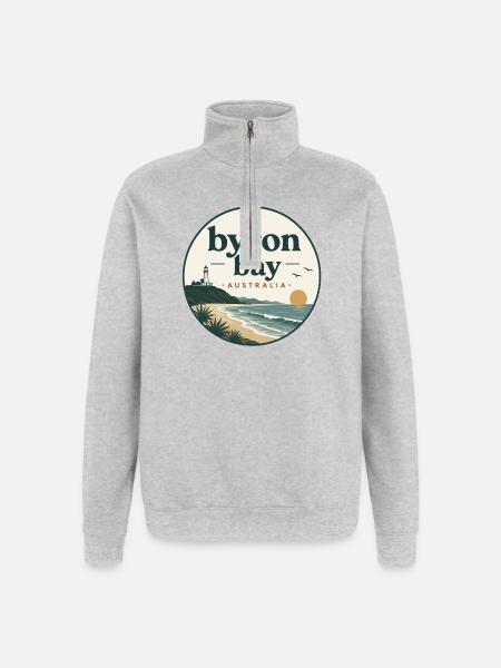 Byron Bay Coastal Magic - Quarter-Zip Sweatshirt - heather grey