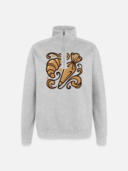 Croissant Spritzbeutel Icon - Quarter-Zip-Sweatshirt - Grau meliert