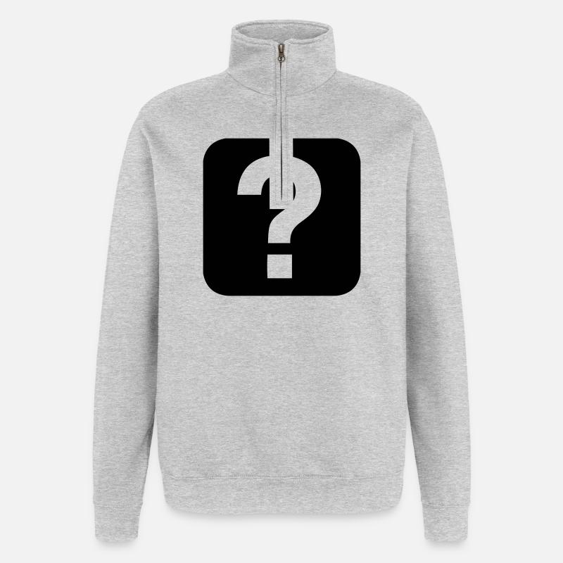 Hilfe - Help - Quarter-Zip-Sweatshirt - Grau meliert