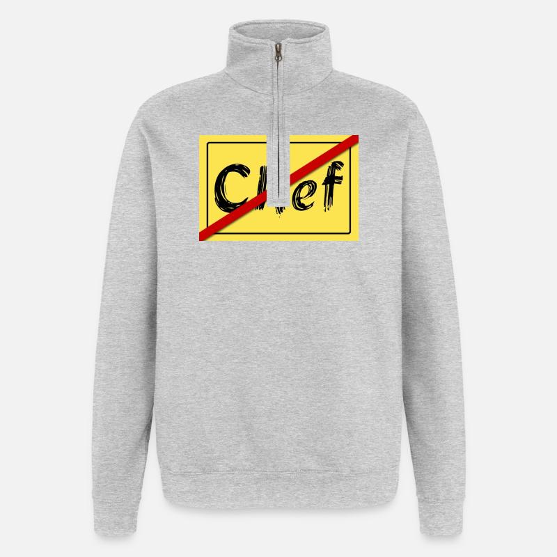 Ex-tête - Sweat à zip 1/4 - gris chiné