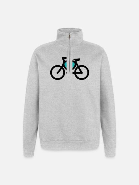 i ike mon vélo - Sweat à zip 1/4 - gris chiné