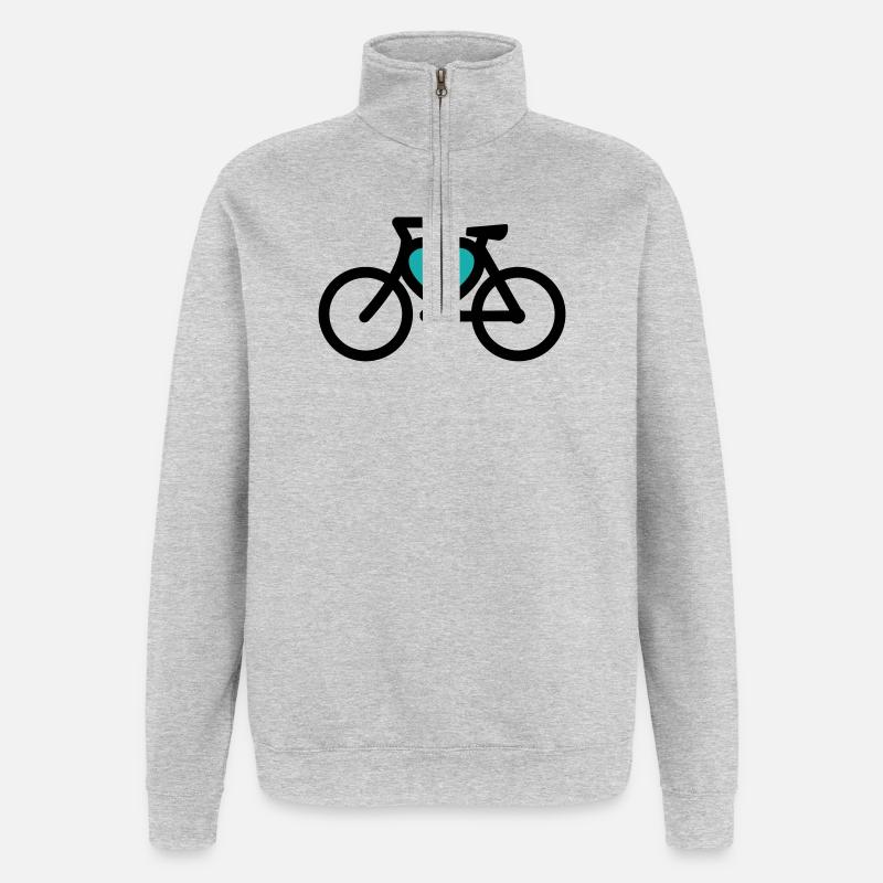 i ike mon vélo - Sweat à zip 1/4 - gris chiné