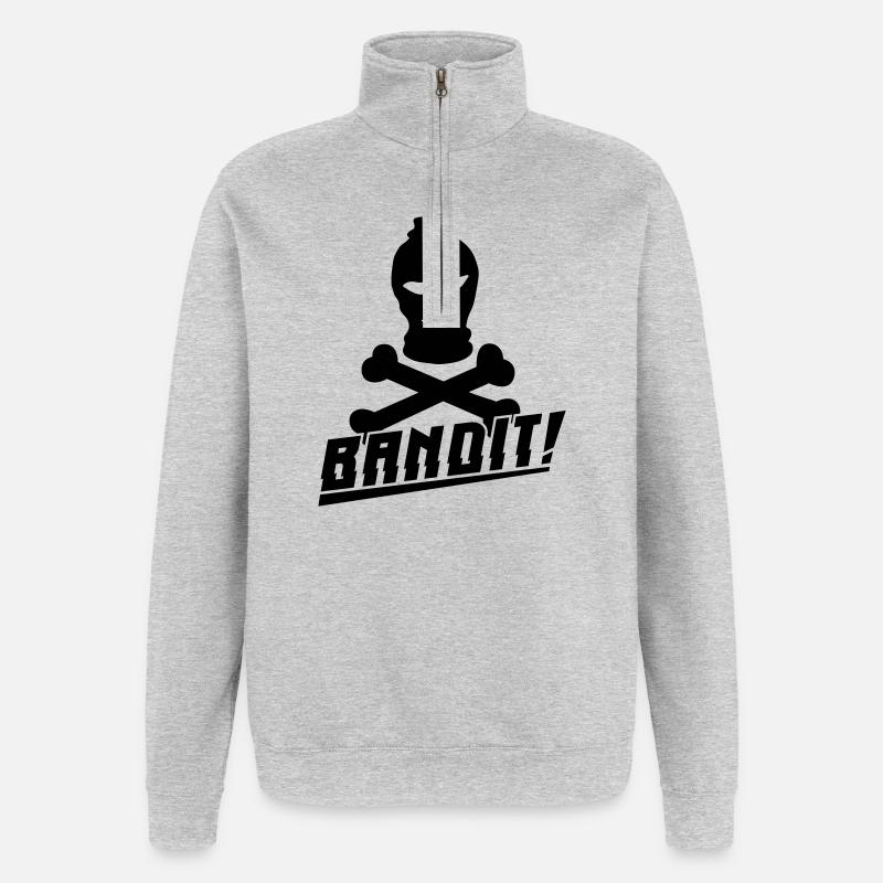 masque de ski bandit - Sweat à zip 1/4 - gris chiné