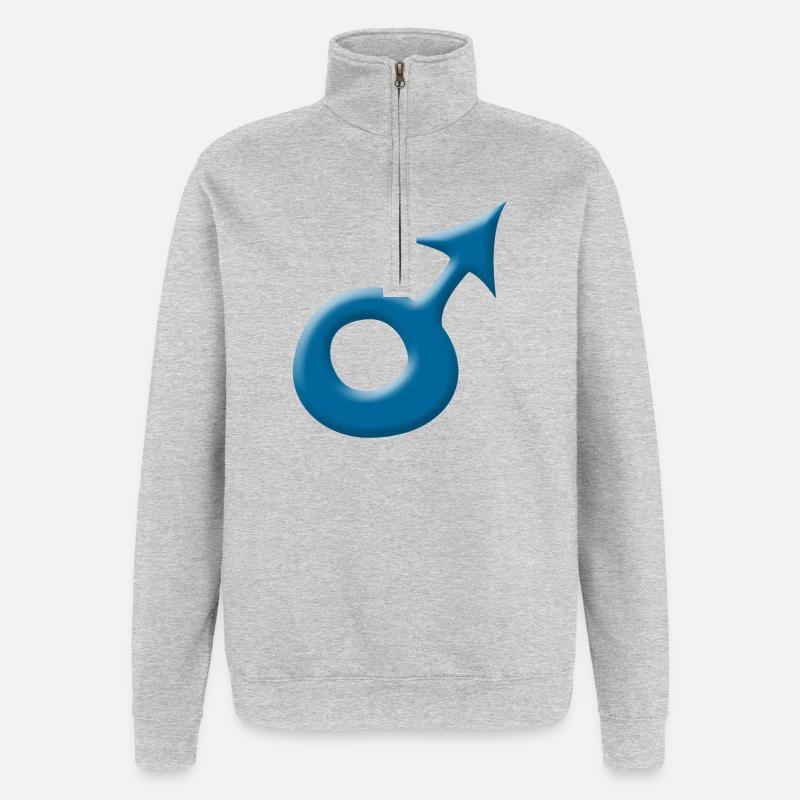 Junge - Quarter-Zip-Sweatshirt - Grau meliert