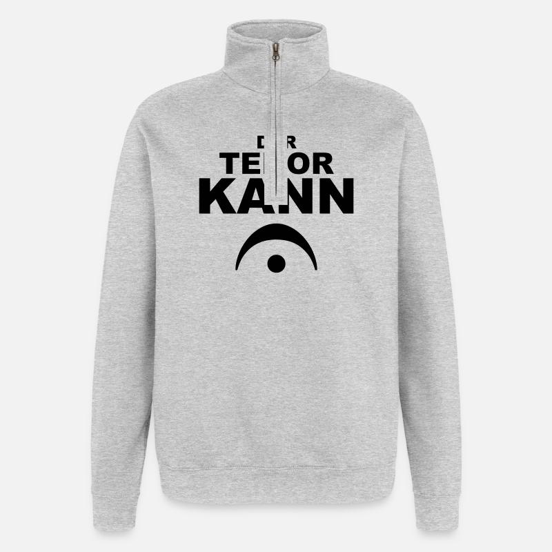 Der Tenor kann... - Quarter-Zip-Sweatshirt - Grau meliert