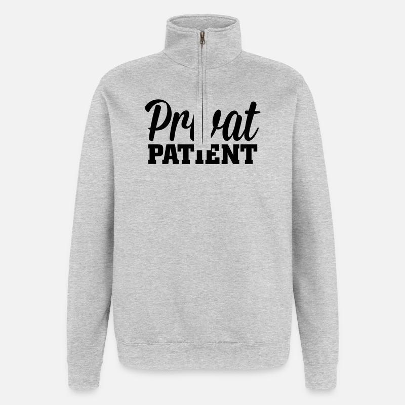 Privatpatient - Quarter-Zip-Sweatshirt - Grau meliert