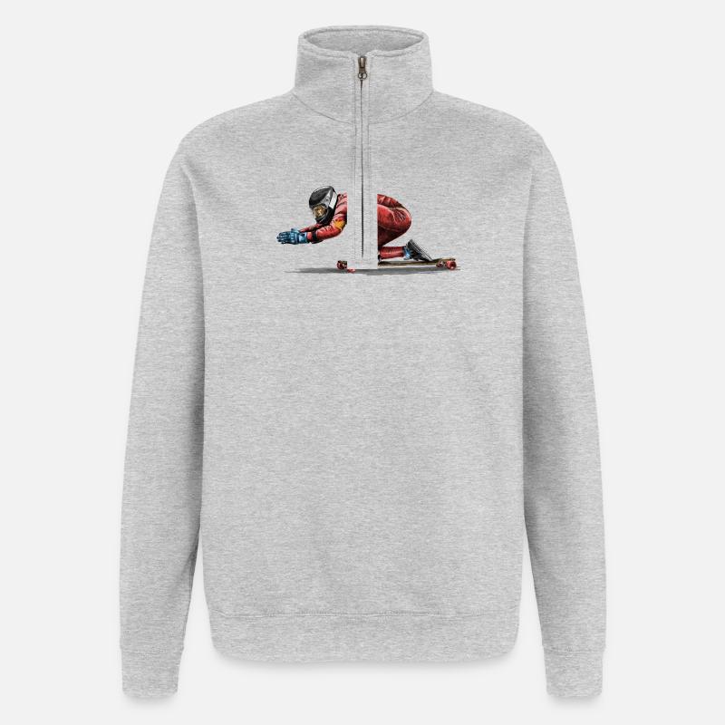 Longboard - Sweat à zip 1/4 - gris chiné