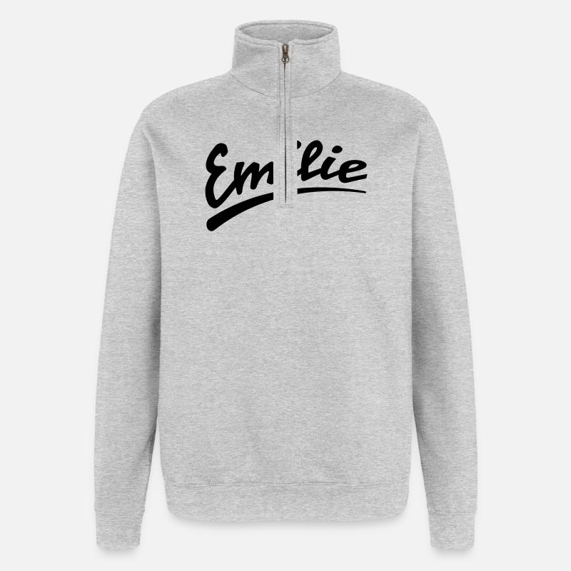 emilie | Emilie - Sweat à zip 1/4 - gris chiné
