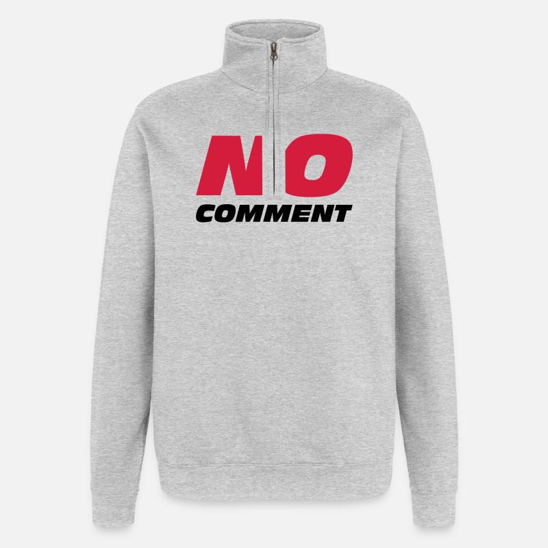 No Comment - Sweat à zip 1/4 - gris chiné