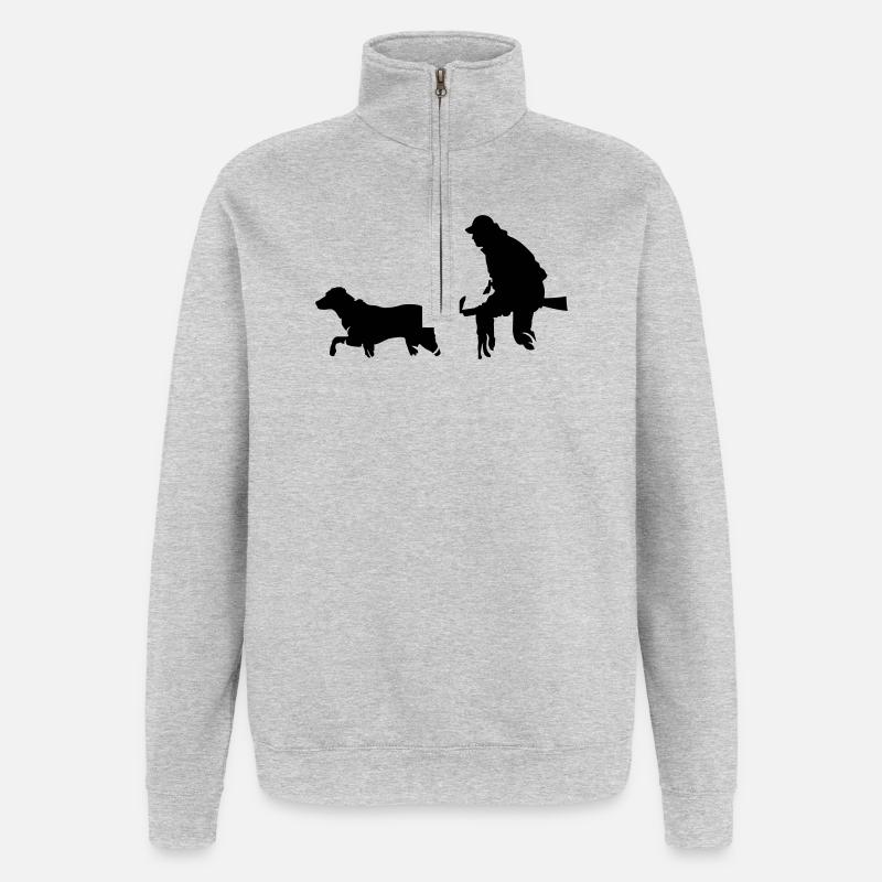 Hunter - Sweat à zip 1/4 - gris chiné