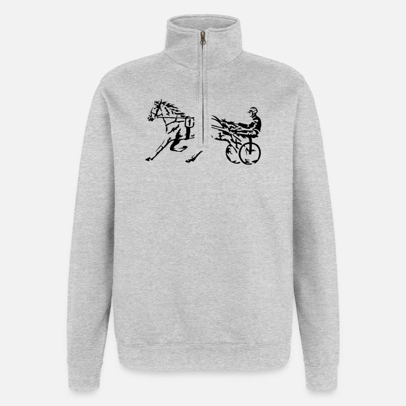 course - Sweat à zip 1/4 - gris chiné