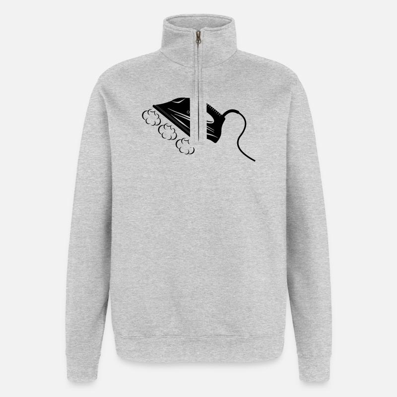 Dampfbügeleisen oder Bügeleisen - Quarter-Zip-Sweatshirt - Grau meliert