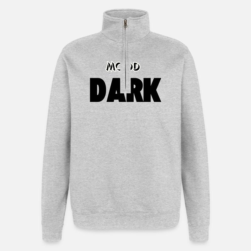Mood: Dark - Quarter-Zip Sweatshirt - heather grey