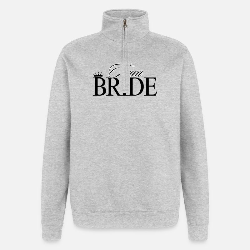 L’équipe de la mariée ! Personnalisable - Sweat à zip 1/4 - gris chiné