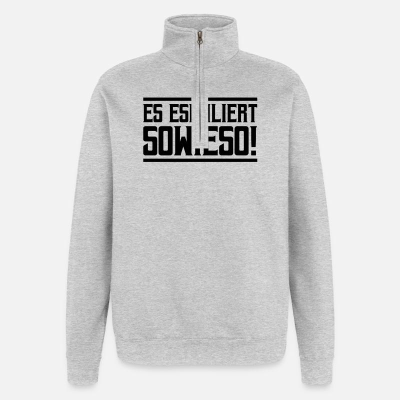 It's escalating anyway! - Quarter-Zip Sweatshirt - heather grey