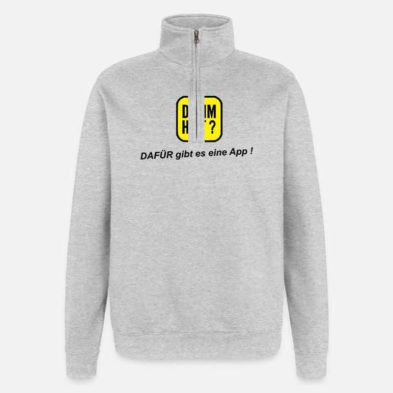 Application stupide - Sweat à zip 1/4 - gris chiné