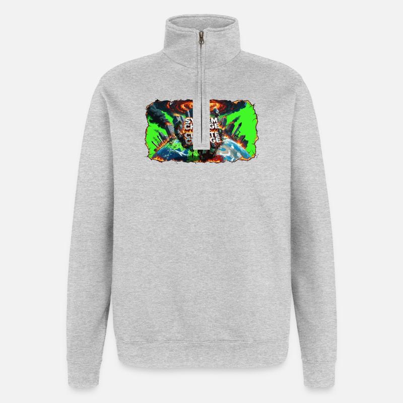 System Change, Not Climate Change - Quarter-Zip Sweatshirt - heather grey