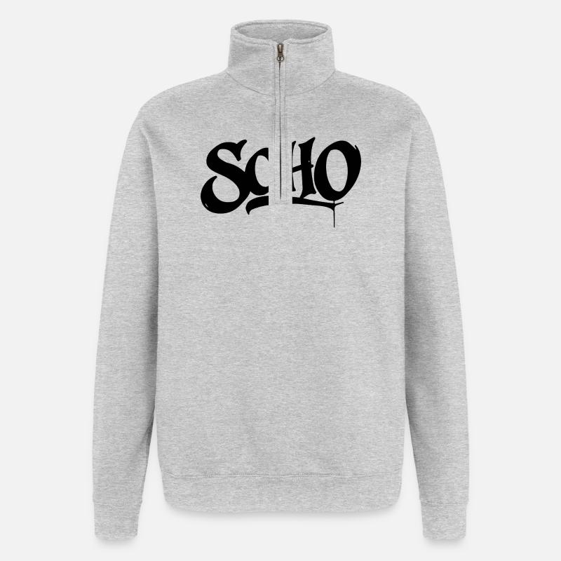 Conception de t-shirts graffiti Soho - Sweat à zip 1/4 - gris chiné