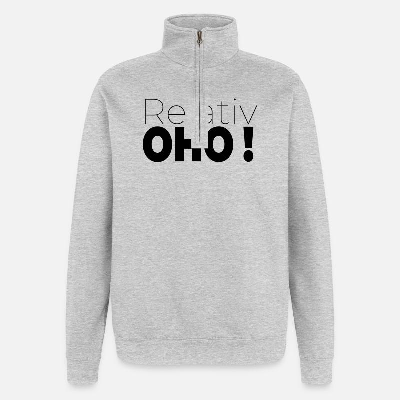 Relativement oho - Sweat à zip 1/4 - gris chiné