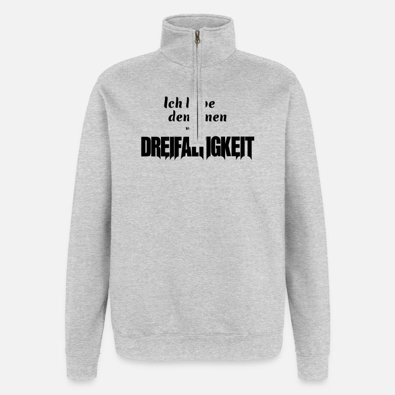 der eine von der Dreifaltigkeit - Quarter-Zip-Sweatshirt - Grau meliert