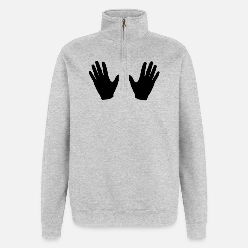 Hands - Quarter-Zip Sweatshirt - heather grey