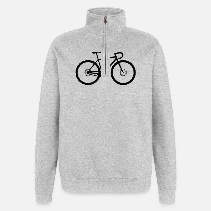 Vélo de vélo de gravier - Sweat à zip 1/4 - gris chiné