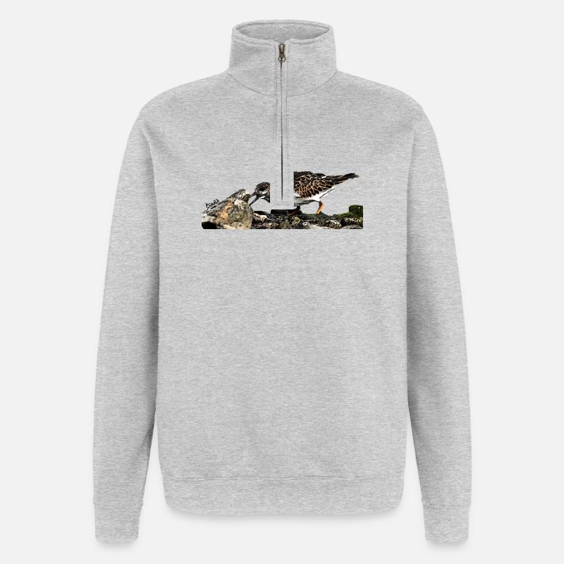 HGWild - Steinwälzer - Quarter-Zip-Sweatshirt - Grau meliert