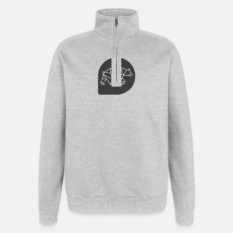 Bear, Bär - Quarter-Zip-Sweatshirt - Grau meliert