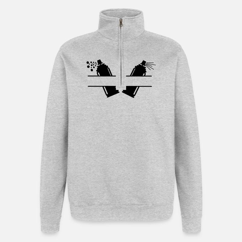 Zwei Farbspraydosen - Quarter-Zip-Sweatshirt - Grau meliert