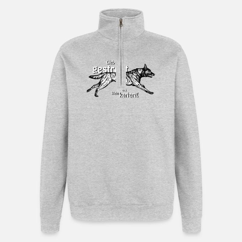 Mieux rayé que mesquin - 3 - Sweat à zip 1/4 - gris chiné