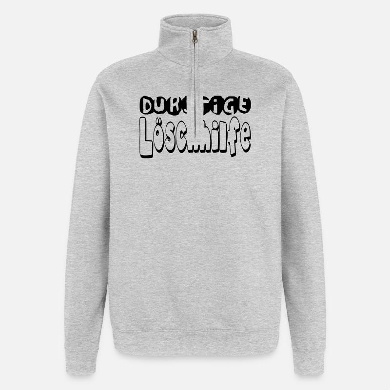 durstigelöschhilfe - Quarter-Zip-Sweatshirt - Grau meliert