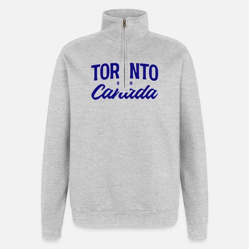 Toronto Canada Lettering Design - Sweat à zip 1/4 - gris chiné