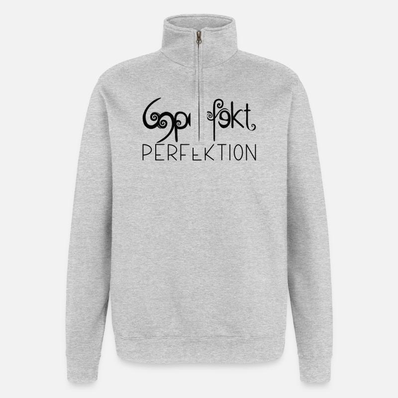 Statement - Quarter-Zip-Sweatshirt - Grau meliert