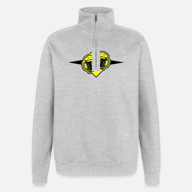 Bierkrug Bier Symbol - Quarter-Zip-Sweatshirt - Grau meliert