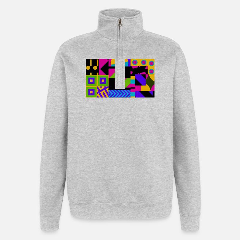 Nova Neon Geometry - Sweat à zip 1/4 - gris chiné