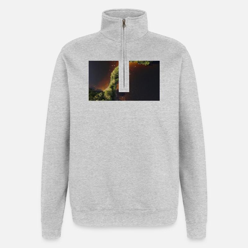 Rivage de la rivière Forest - Sweat à zip 1/4 - gris chiné