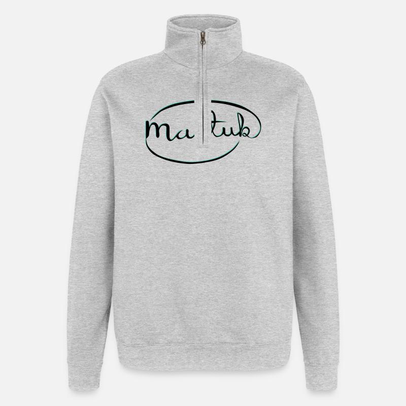 MakeKita Mint Script - Sweat à zip 1/4 - gris chiné