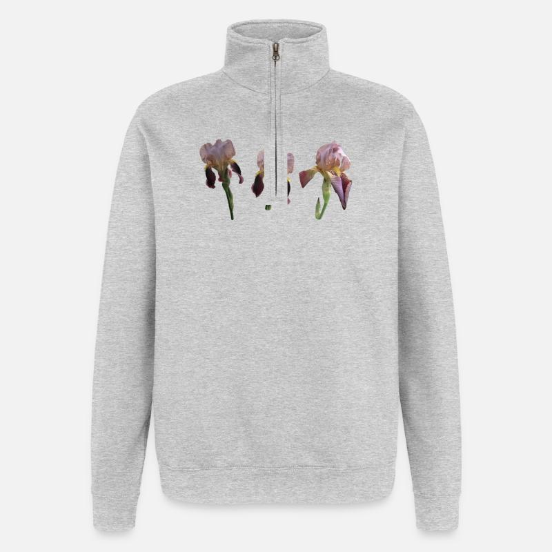 Iris - Sweat à zip 1/4 - gris chiné