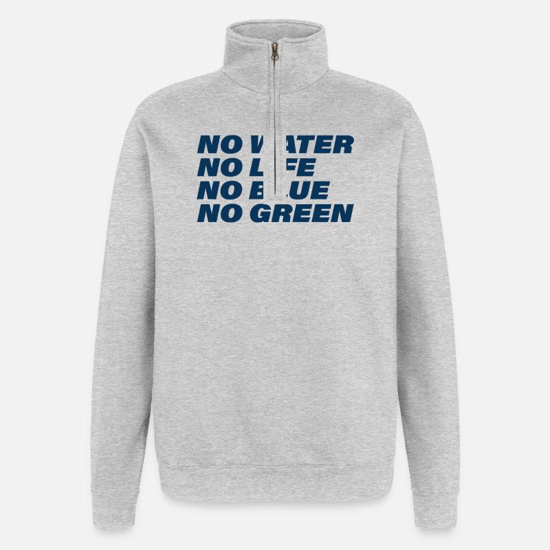 Eau - Sweat à zip 1/4 - gris chiné