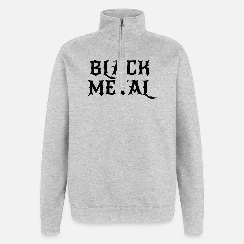Conception du logo Black Metal - Sweat à zip 1/4 - gris chiné