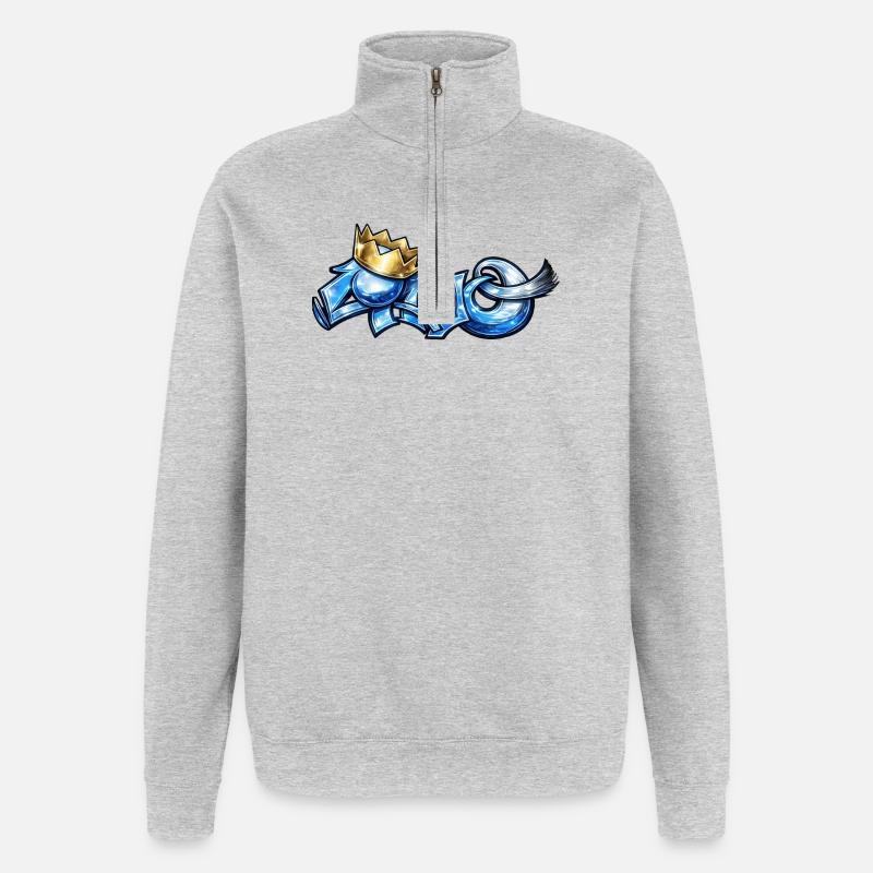 Cano blue - Quarter-Zip Sweatshirt - heather grey