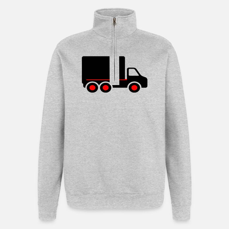 camion - Sweat à zip 1/4 - gris chiné