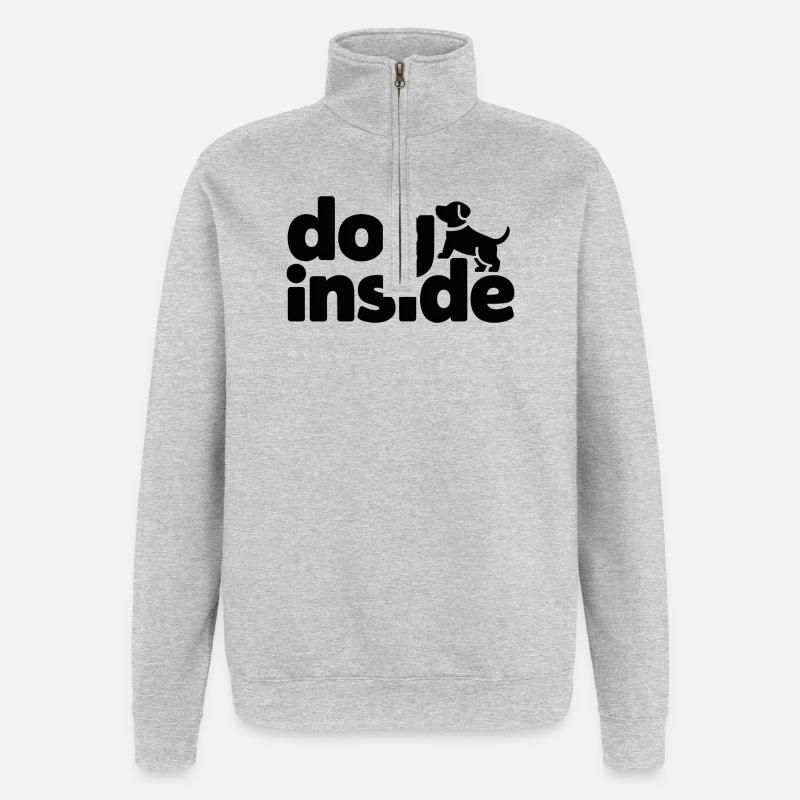 Doge Inside Dog Motif - Sweat à zip 1/4 - gris chiné