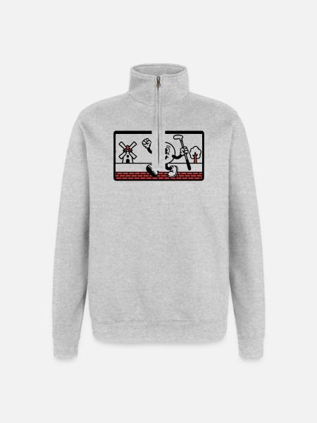 Minigolf Bahn Windmühle Freizeitpark Team - Sweat à zip 1/4 - gris chiné