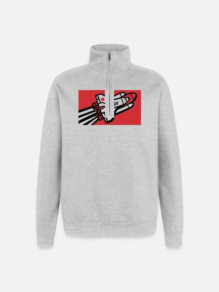 Space Shuttle Graffiti Graphic - Quarter-Zip Sweatshirt - heather grey