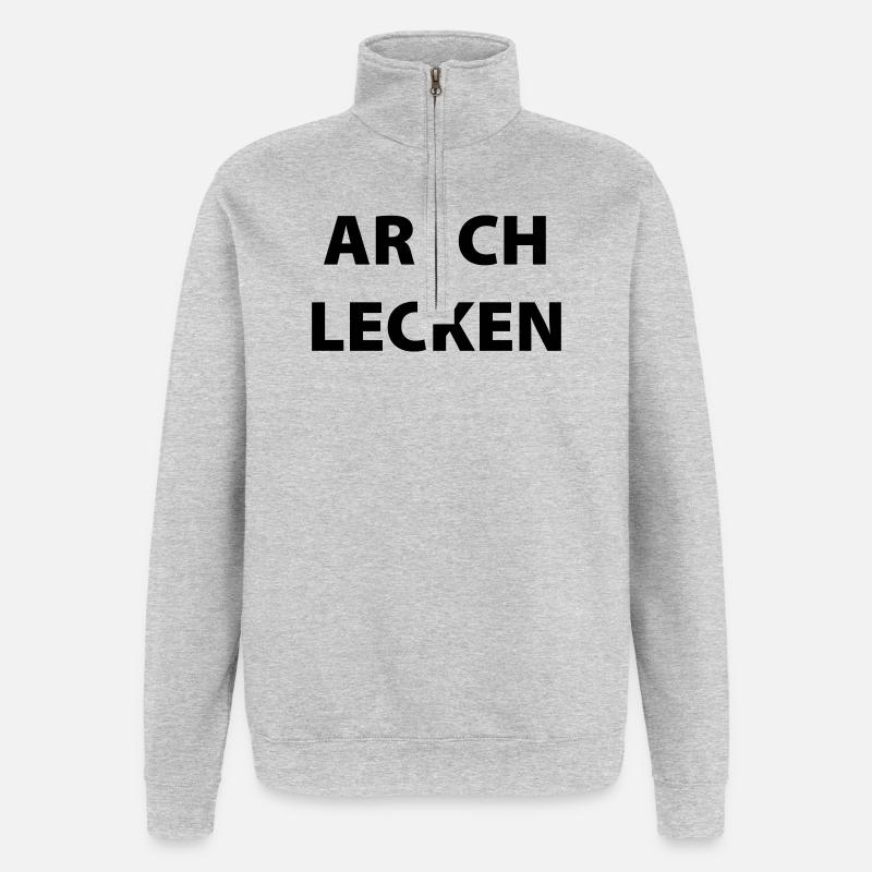 Lécher le cul - Sweat à zip 1/4 - gris chiné