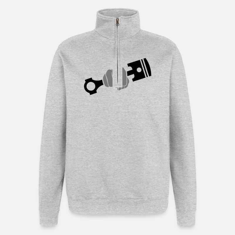 Fist holds engine piston - Quarter-Zip Sweatshirt - heather grey