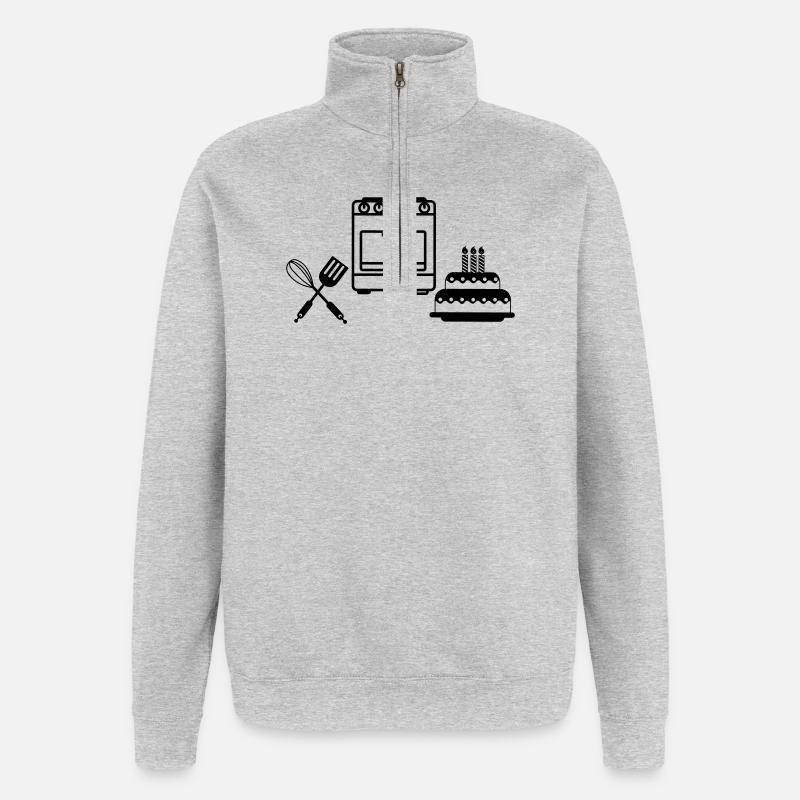 Backe einen Kuchen - Quarter-Zip-Sweatshirt - Grau meliert